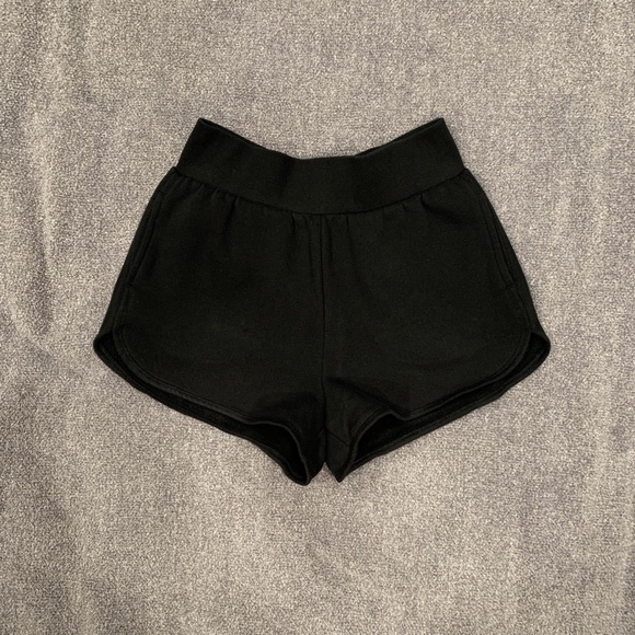 VICTORIAS SECRET BLACK LOGO SWEAT SHORTS SIZE SMALL - Picture 2 of 4